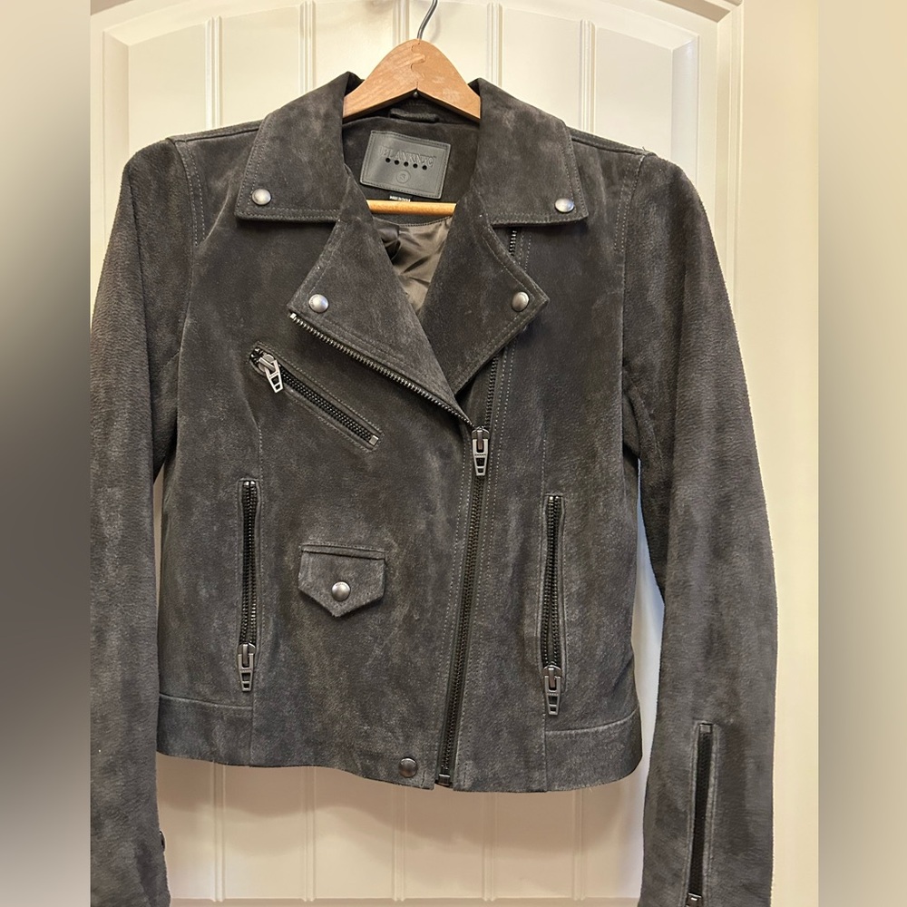 Blank NYC Charcoal Suede Biker Jacket